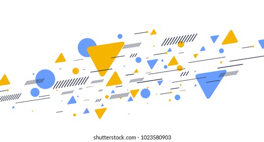 Retro abstract geometric background. The poster with the flat figures. Vector illustration.