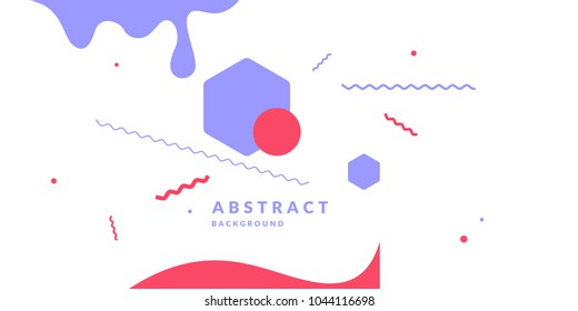 Retro abstract geometric background. The poster with the flat figures. Vector illustration.