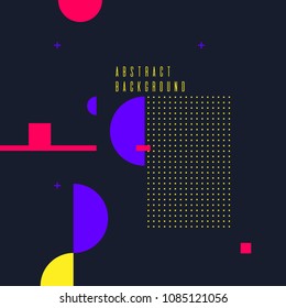 Retro abstract geometric background. The poster with the flat figures. Vector illustration.
