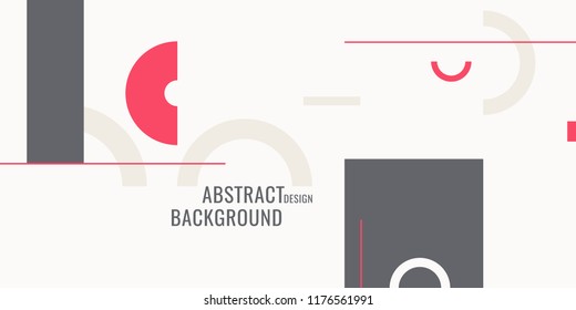 Retro abstract geometric background. The poster with the flat figures. Vector illustration.