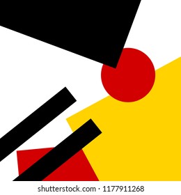 Retro abstract geometric background. The poster with the flat figures. Vector illustration.
