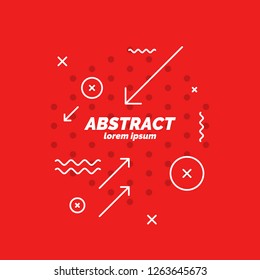 Retro abstract geometric background. The poster with the flat figures. Vector illustration.