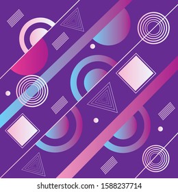 
Retro abstract geometric background. The poster with the flat figures