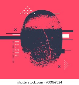 Retro abstract geometric background. The poster with the flat figures. Vector illustration.
