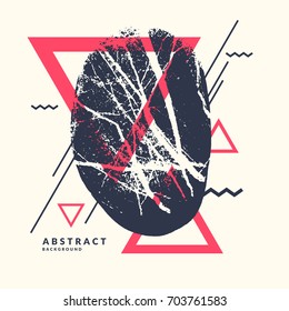 Retro abstract geometric background. The poster with the flat figures. Vector illustration.