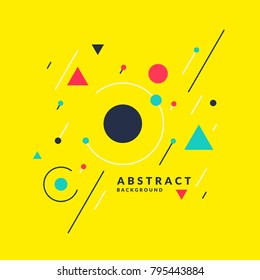 Retro abstract geometric background. The poster with the flat figures. Vector illustration.