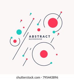 Retro abstract geometric background. The poster with the flat figures. Vector illustration.