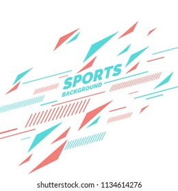 Retro abstract geometric background. Sports poster with the flat figures. Vector illustration.