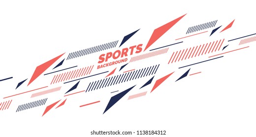 Retro abstract geometric background. Sports poster with the flat figures. Vector illustration.