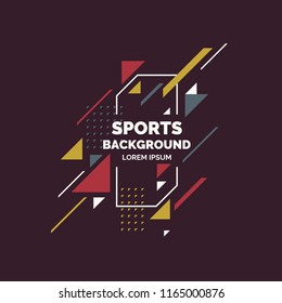 Retro abstract geometric background. Sports poster with the flat figures. Vector illustration.