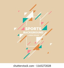 Retro abstract geometric background. Sports poster with the flat figures. Vector illustration.