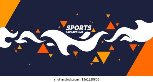 Retro abstract geometric background. The sports poster with the flat figures. Vector illustration.