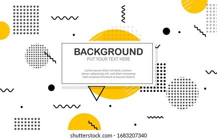 Retro abstract geometric background in yellow and black color combination