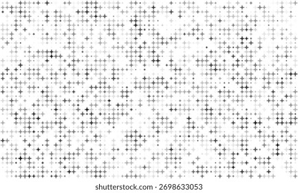 Retro abstract geometric design with halftone four-pointed stars texture, futuristic and dynamic overlay vector backdrop