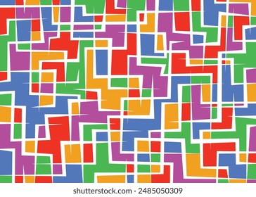 Retro Abstract geometric lines pattern. Colorful vector pattern background