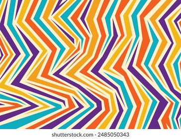 Retro Abstract geometric lines pattern. Colorful vector pattern background