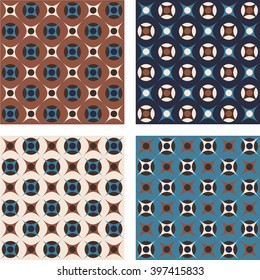 Retro abstract geometric pattern. Vector seamless background.