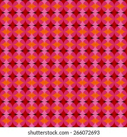 Retro abstract geometric seamless pattern in warm colors. Vector background. Can be used for wallpaper, pattern fills, web page background, surface textures.