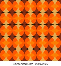 Retro abstract geometric seamless pattern in warm colors. Vector background. Can be used for wallpaper, pattern fills, web page background, surface textures.