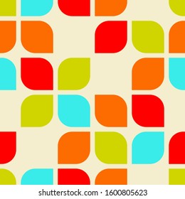 Retro abstract geometric shape pattern. Seamless vector texture background. Pattern for cushion, cover, pillow, poster, flyer and banner design. Retro vintage trendy colours.