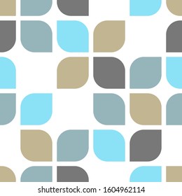 Retro abstract geometric shape pattern. Seamless vector texture background. Pattern for cushion, cover, pillow, poster, flyer and banner design. Retro vintage trendy colours.
