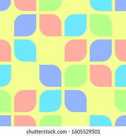 Retro abstract geometric shape pattern. Seamless vector texture background. Pattern for cushion, cover, pillow, poster, flyer and banner design. Retro vintage trendy colours.