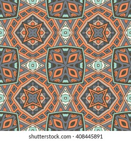 retro abstract  geometric shapes tiled seamless pattern 