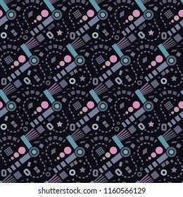 Retro abstract geometric vector seamless pattern background 2
