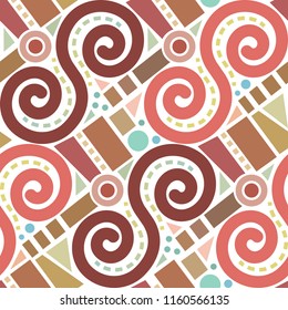 Retro abstract geometric vector seamless pattern background 3