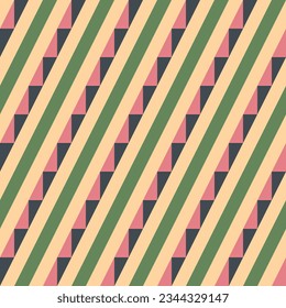 Retro abstract geometric vector seamless pattern. Colorful funky repeating pattern in 60s style. Perfect for wallpapers, backgrounds, textile, fabric.