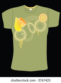 retro abstract green color vector t-shirt design