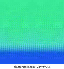 Retro abstract halftone ellipse pattern background - vector design with blue diagonal elliptical dots on green background