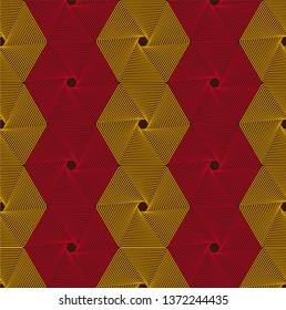 Retro abstract hexagonal geometric texture. Fabric pattern.