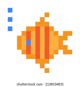 Retro Abstract Illustration Pixel Fish Pixel Stock Vector (Royalty Free ...