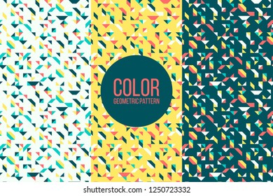 Retro abstract pattern in geometric style. Classic color with geometric figures. Creative abstract background.