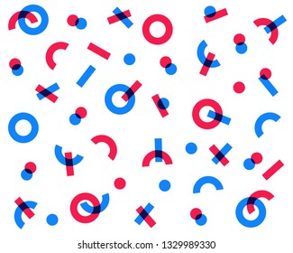 Retro abstract pattern in geometric style. Classic color with geometric figures. - Vector