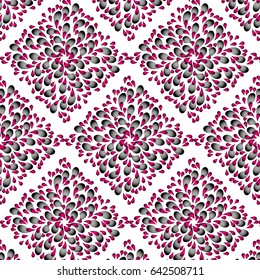 Retro abstract pattern from petals and rhombs