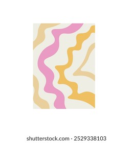 Retro Abstract Pattern Waves Pink Orange Print Picture Background Vector Design