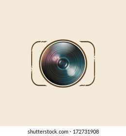 Retro abstract photo camera icon