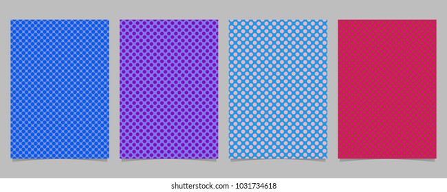 Retro abstract polka dot brochure cover template set - vector stationery background designs with circle pattern