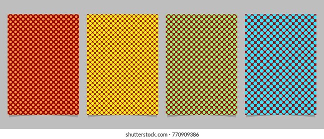 Retro abstract polka dot brochure cover template set - vector stationery background designs with circle pattern