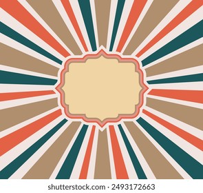 Retro abstract radial background features vibrant sunburst rays and comic-style bursts. Perfect for posters, banners, and covers, it adds a dynamic, bright, and vintage effect with a modern pop art.