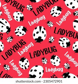 Retro Abstrait Red Lady Bug Image Vectorielle Dessin harmonieux Motif abstrait peut être utilisé pour la création d'arrière-plans et de vêtements