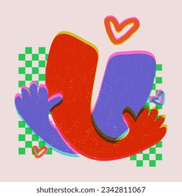 retro abstract risograph background vector