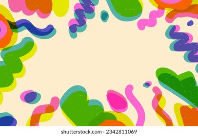 retro abstract risograph background vector
