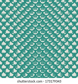 retro abstract seamless background with fabric texture in green and grey