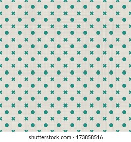 retro abstract seamless background with fabric texture in green and grey
