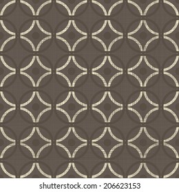 retro abstract seamless background with fabric texture in brown and beige