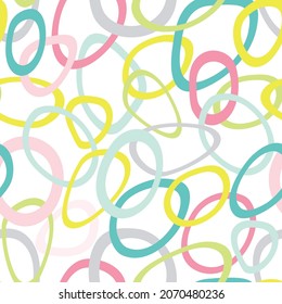 Retro abstract seamless background pattern vith ovals. Vintage geometric vector wallpaper design