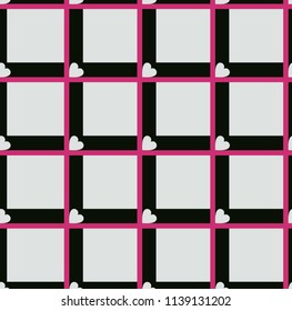 Retro abstract seamless geometric pattern. Pattern of hearts. Vector pattern